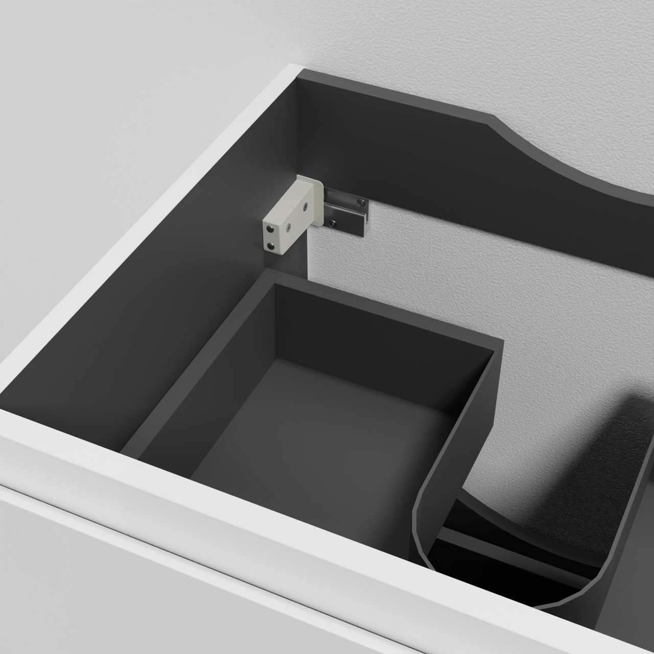 Linie Lado hängender Waschbeckenunterschrank: 60 x 46 cm, Weiß matt, 2 Schubladen