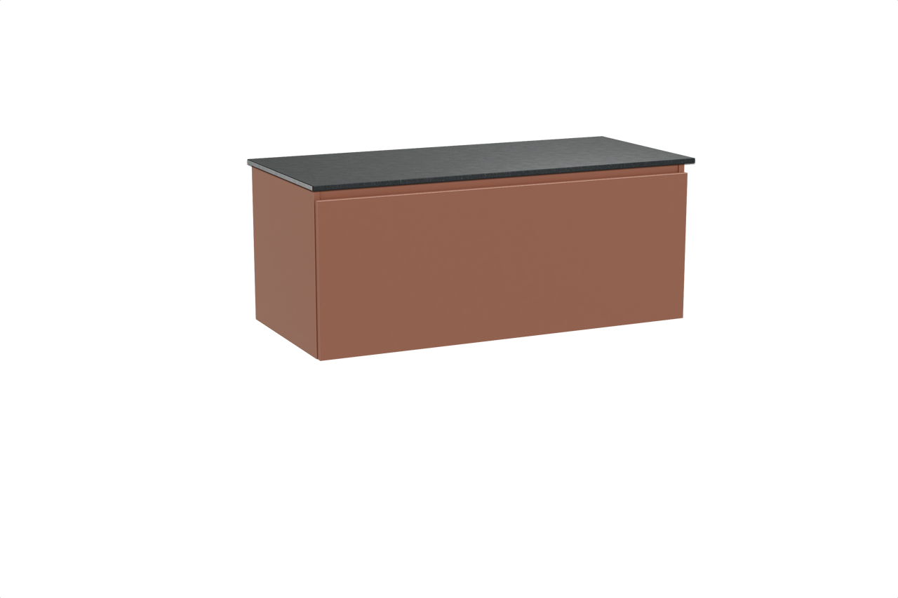 Balmani Sfera meuble salle de bains suspendu 120 x 55 cm cotto avec Stretto tablette simple en granit noir