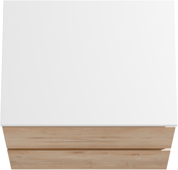 Linie Lado meuble salle de bains suspendu 60 x 46 cm chêne naturel avec Lado tablette simple en marbre composite blanc brillant