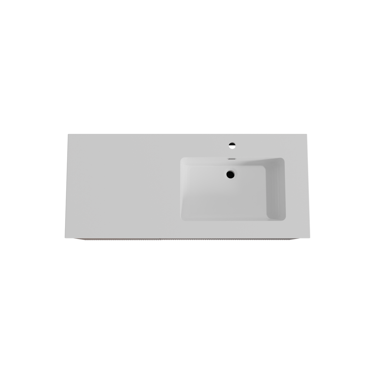 Storke Ribs zwevend badmeubel 120 x 52 cm notenhout met Diva asymmetrisch rechtse wastafel in composietmarmer hoogglans wit, Verticale symmetrische rechte ribbel