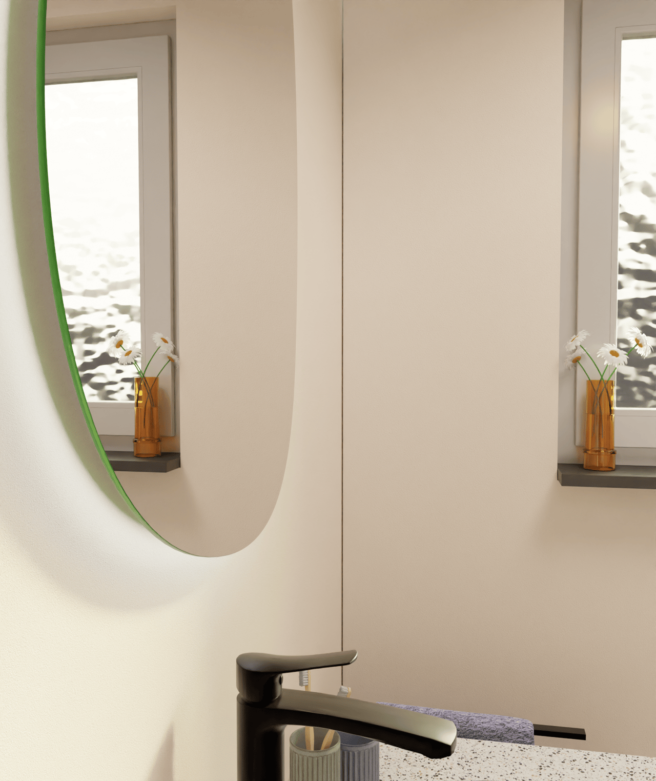 Luca Varess Organic organisch badkamerspiegel 80 x 55 cm met spiegelverlichting en anti-damp