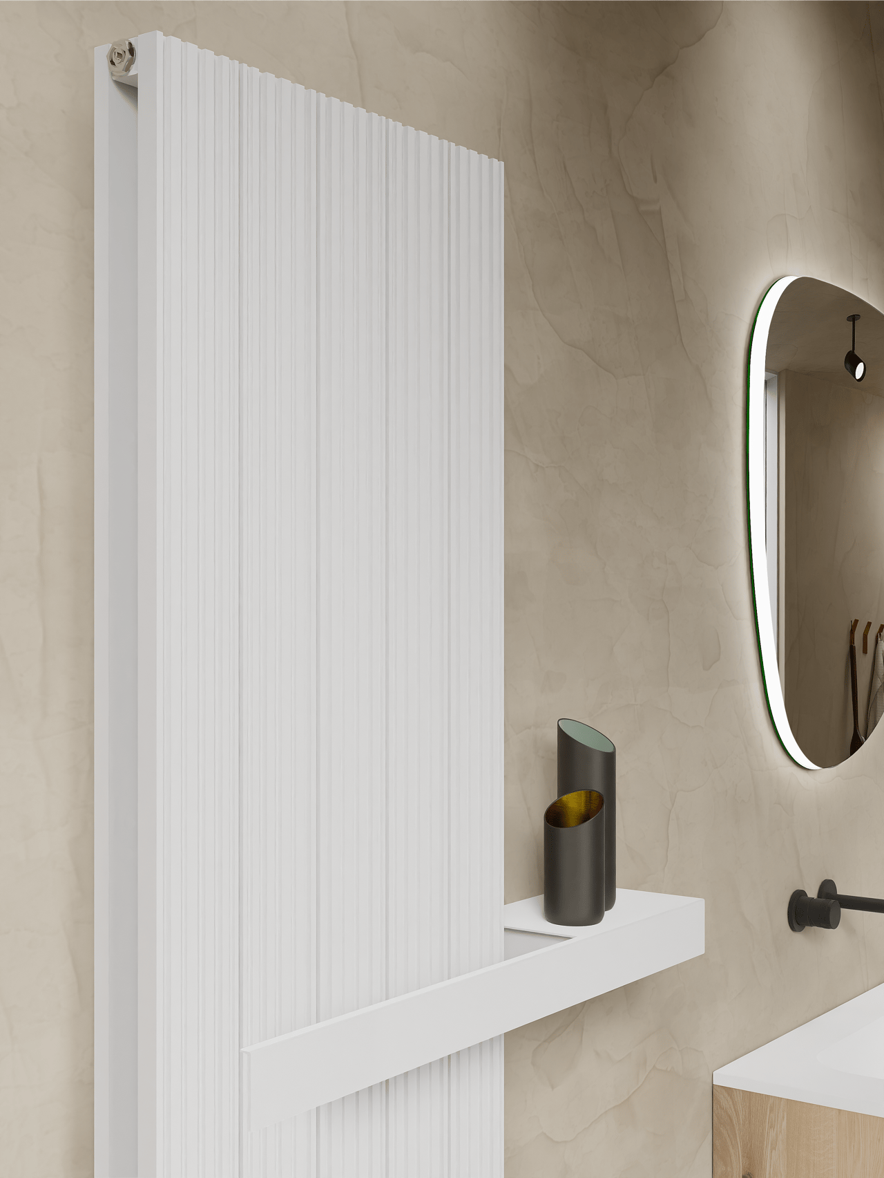 Vipera handdoekhouder rechts 50cm wit mat