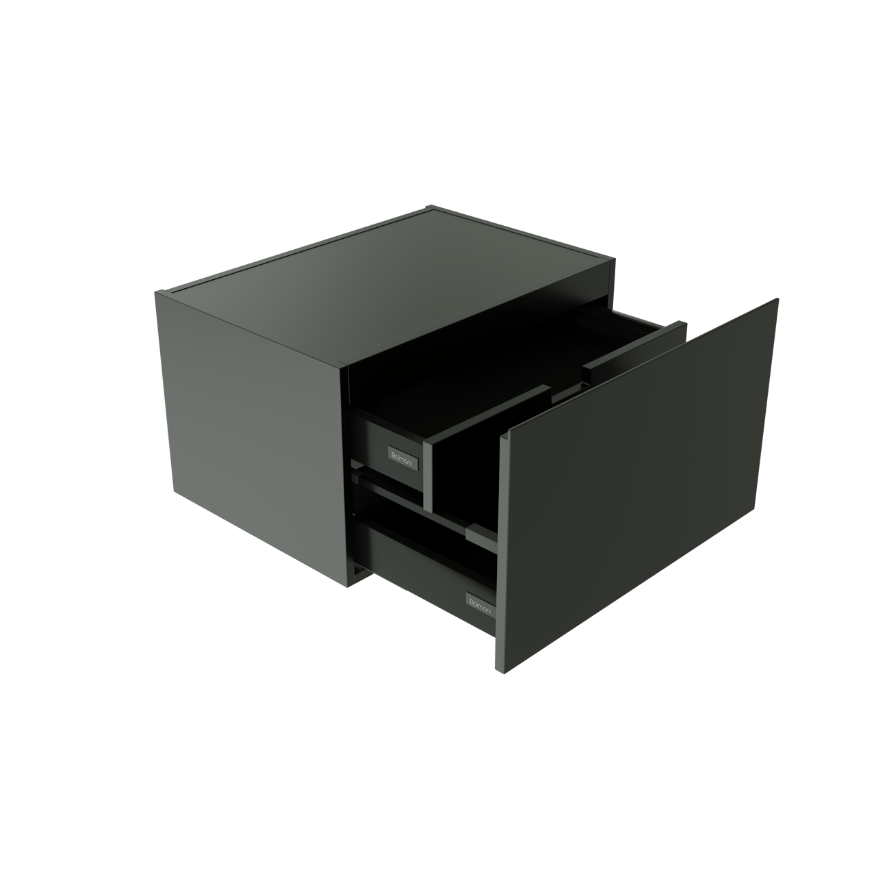 Balmani Studio meuble sous-vasque suspendu 80 x 50 cm noir mat 2 tiroirs