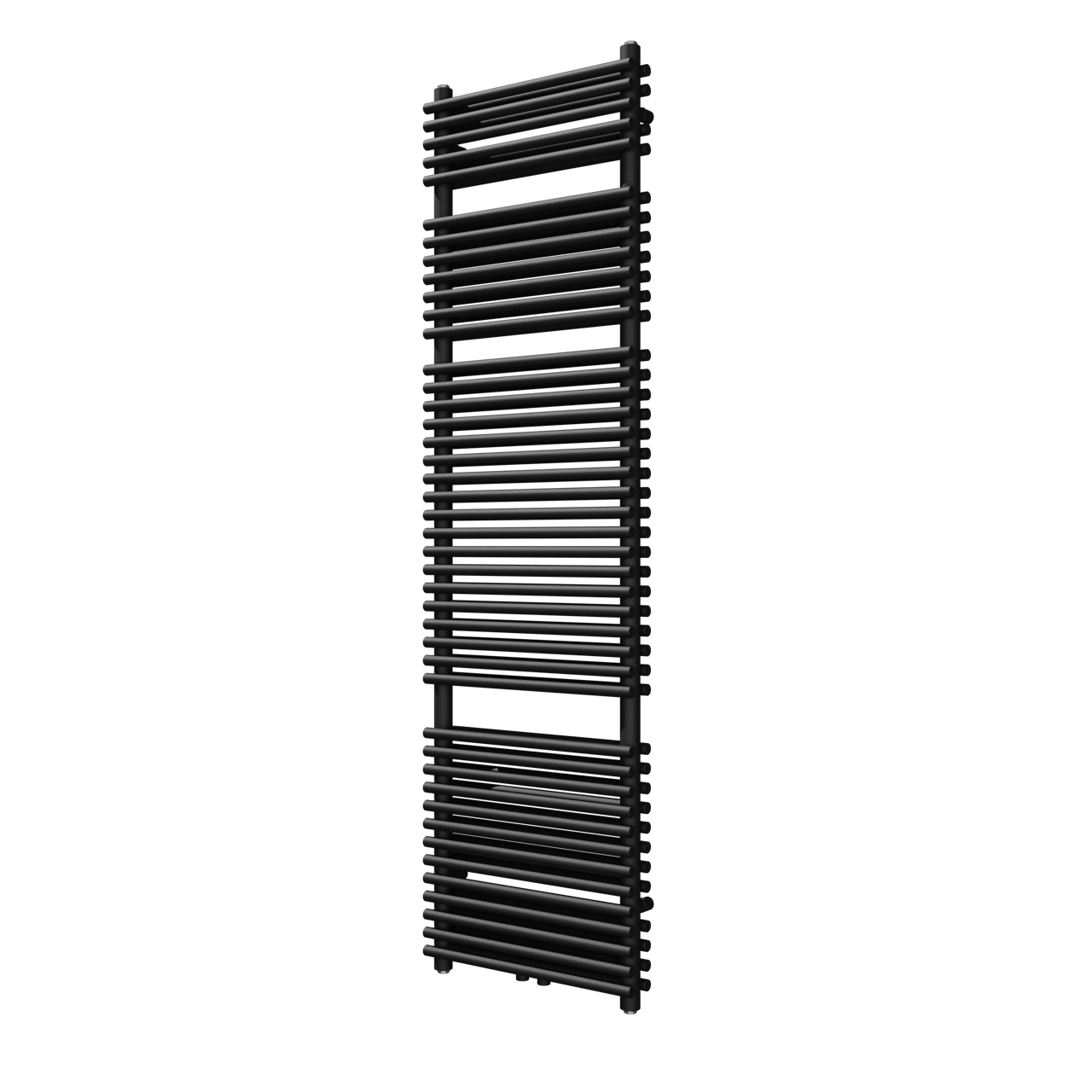 Vipera Alegria dubbele handdoekradiator 50 x 180 cm centrale verwarming mat zwart zij- en middenaansluiting 1.688W