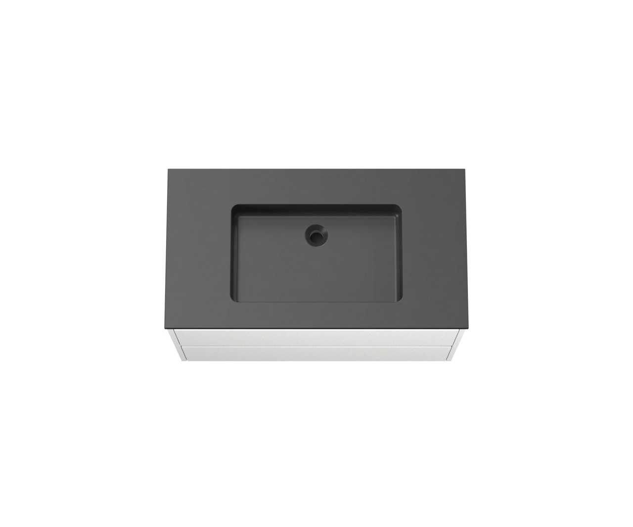 Storke Seda meuble salle de bains suspendu 95 x 52 cm blanc mat avec Scuro plan simple en quartz noir mat