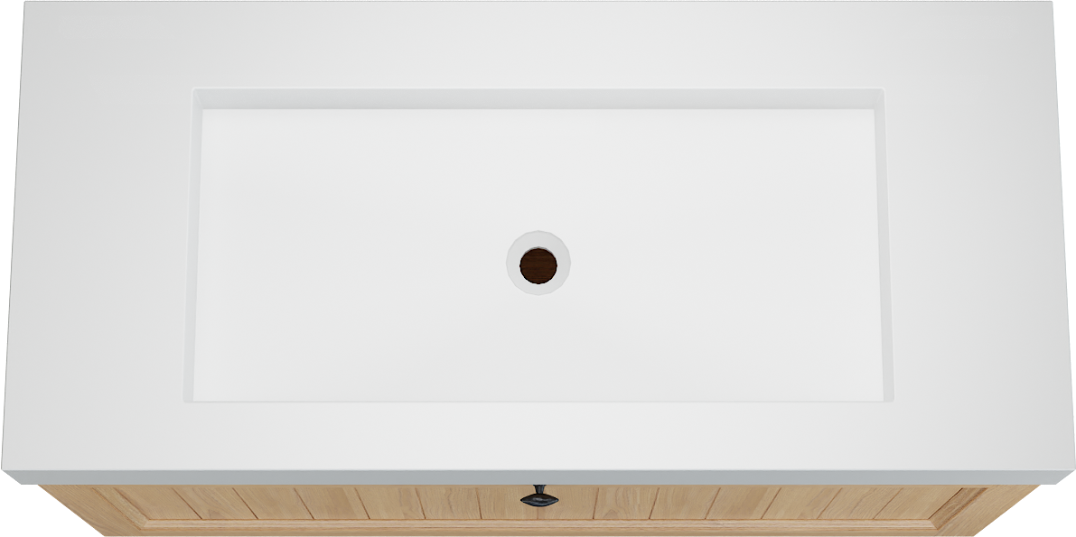 Balmani Lemon meuble salle de bains suspendu 120 x 55 cm, placage chêne naturel avec Modus lavabo simple pour 2 trous de robinet en blanc mat