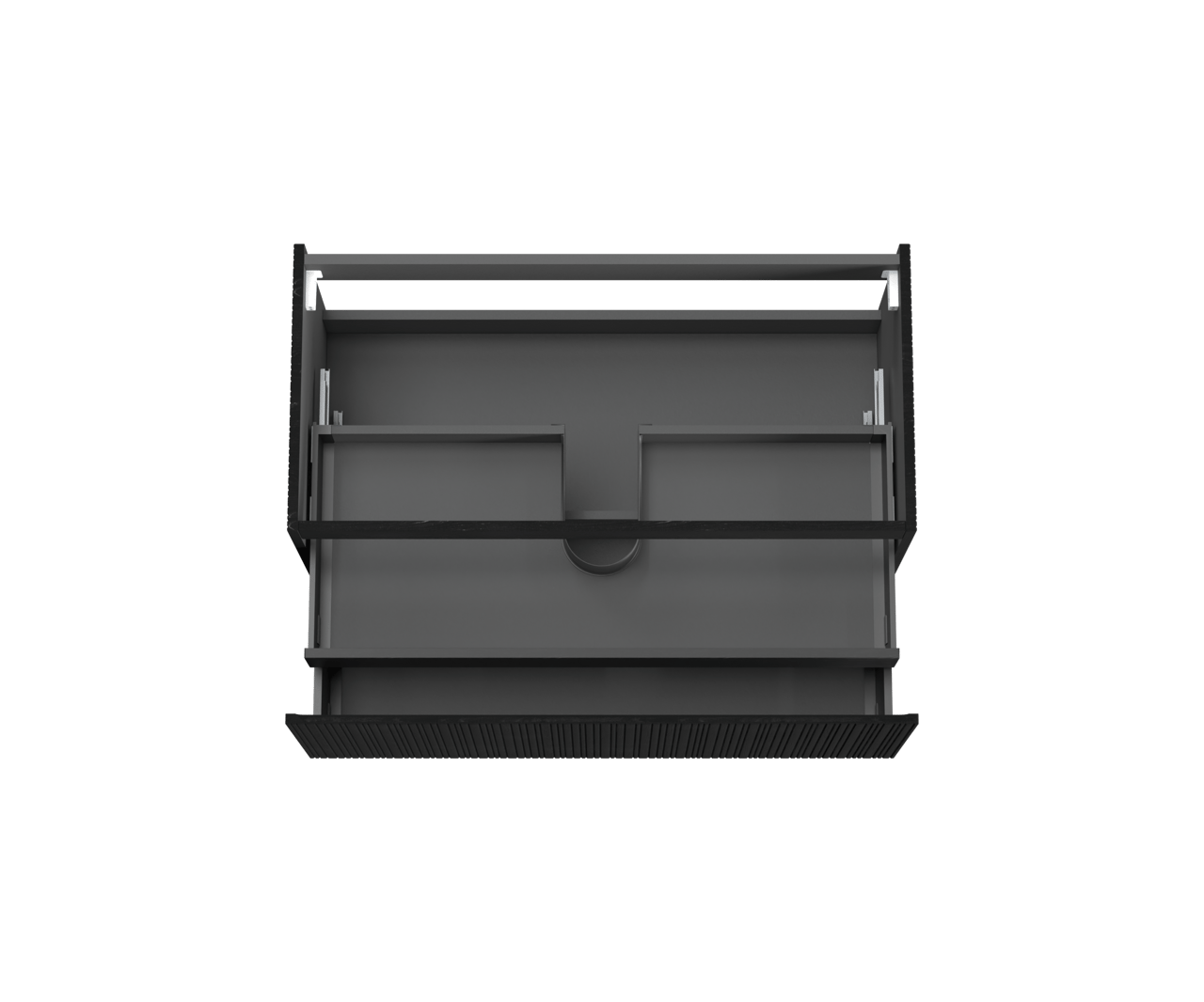 Storke Ribs zwevende wastafelonderkast 105 x 52 cm zwart eiken 2 lades