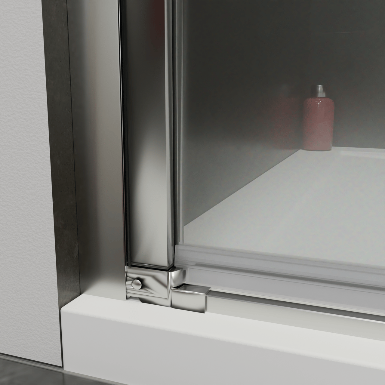 Luca Varess Kuresa porte pivotante 100 x 200 cm verre transparent profil chrome brillant