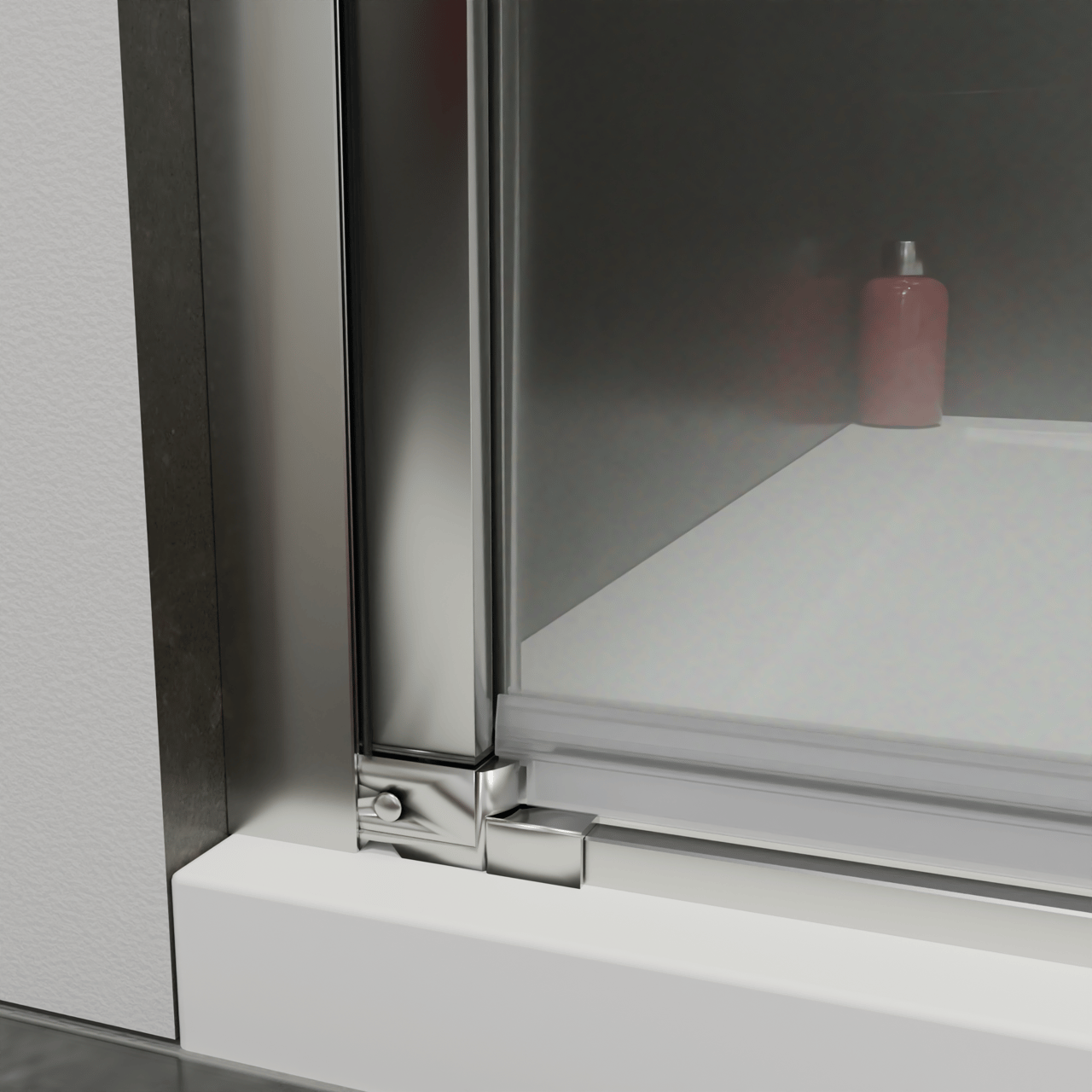 Luca Varess Kuresa porte pivotante 100 x 200 cm verre transparent profil chrome brillant