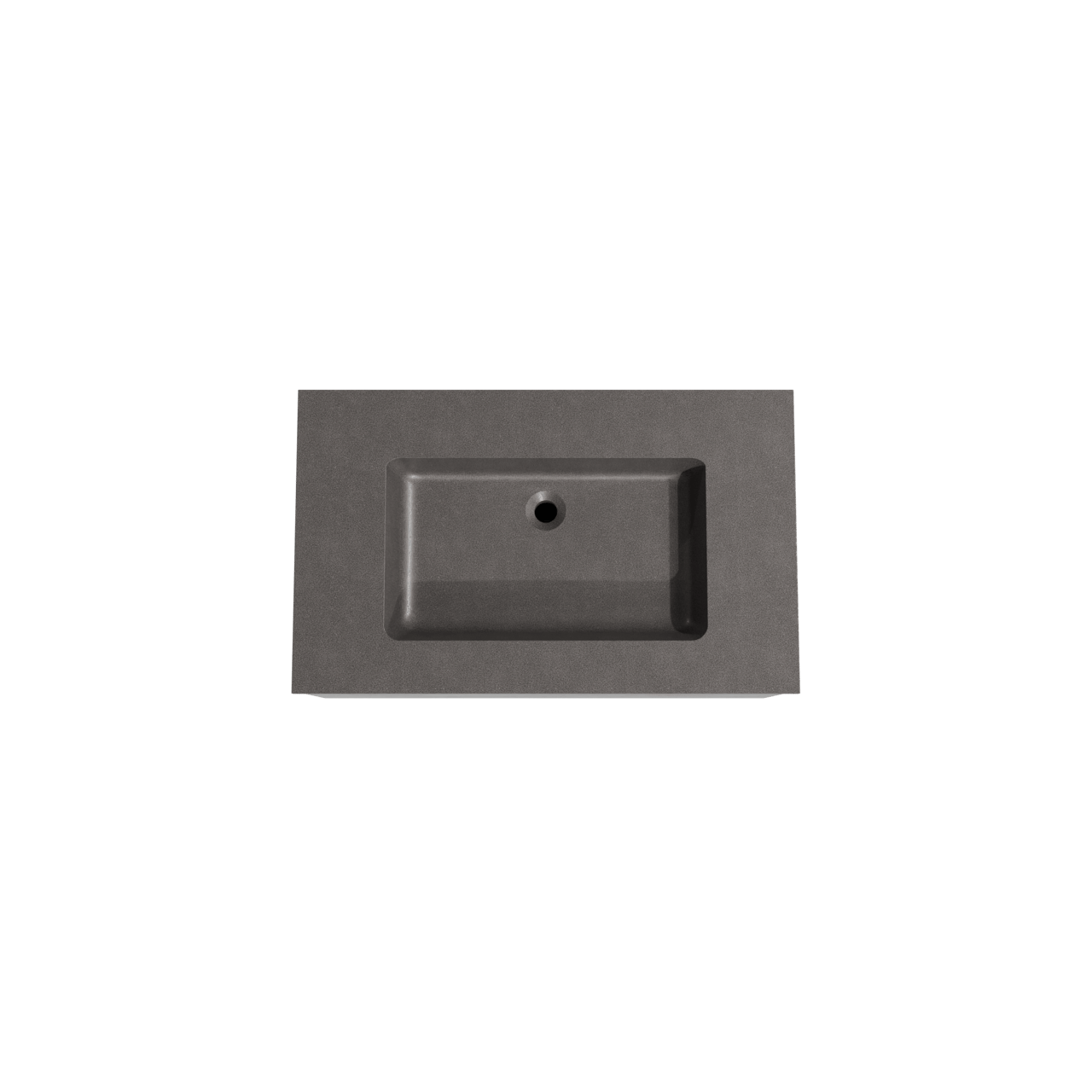 Storke Edge zwevend badmeubel 85 x 52 cm beton donkergrijs met Scuro enkele wastafel in kwarts mat zwart