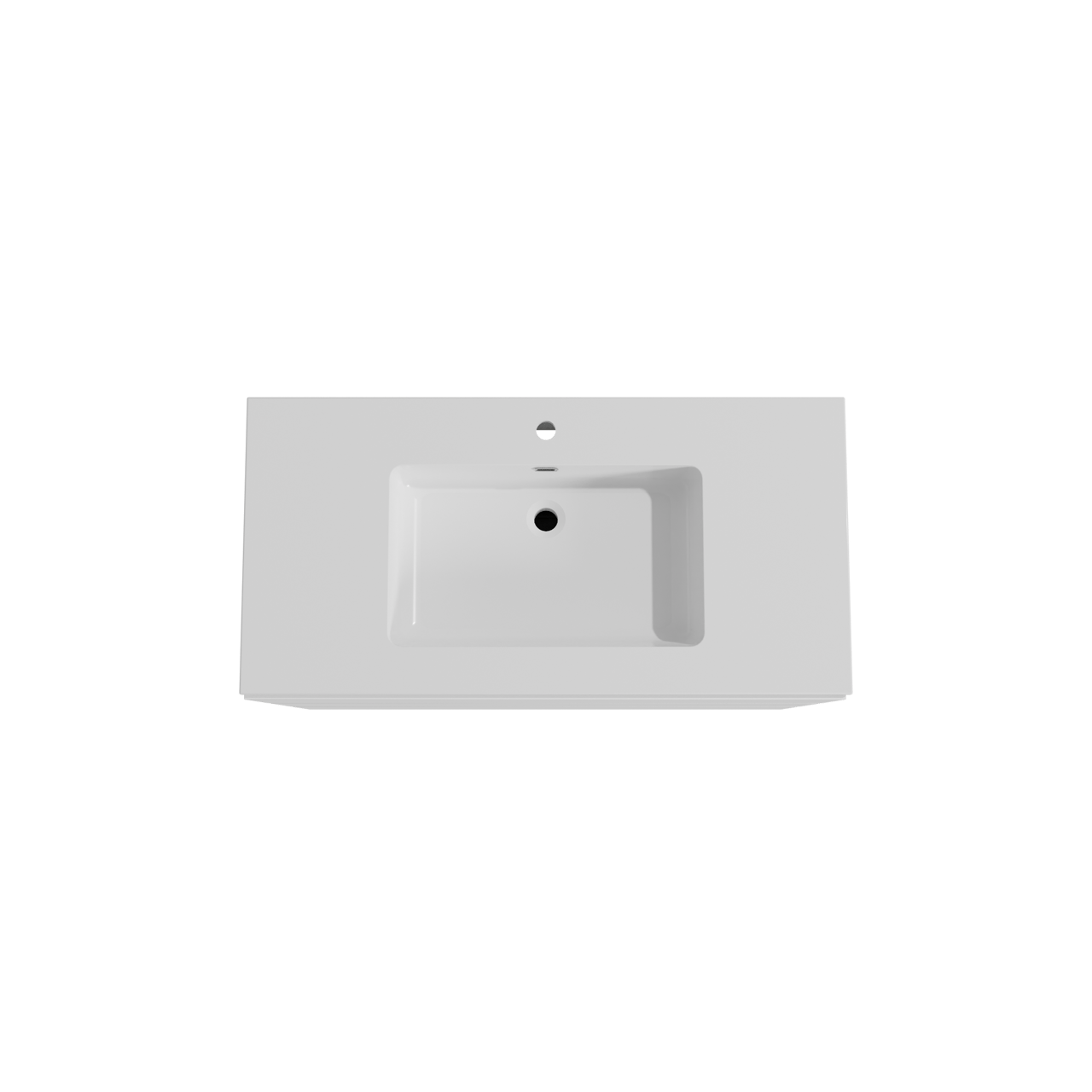 Storke Edge staand badmeubel 105 x 52 cm mat wit met Diva enkele wastafel in composietmarmer hoogglans wit