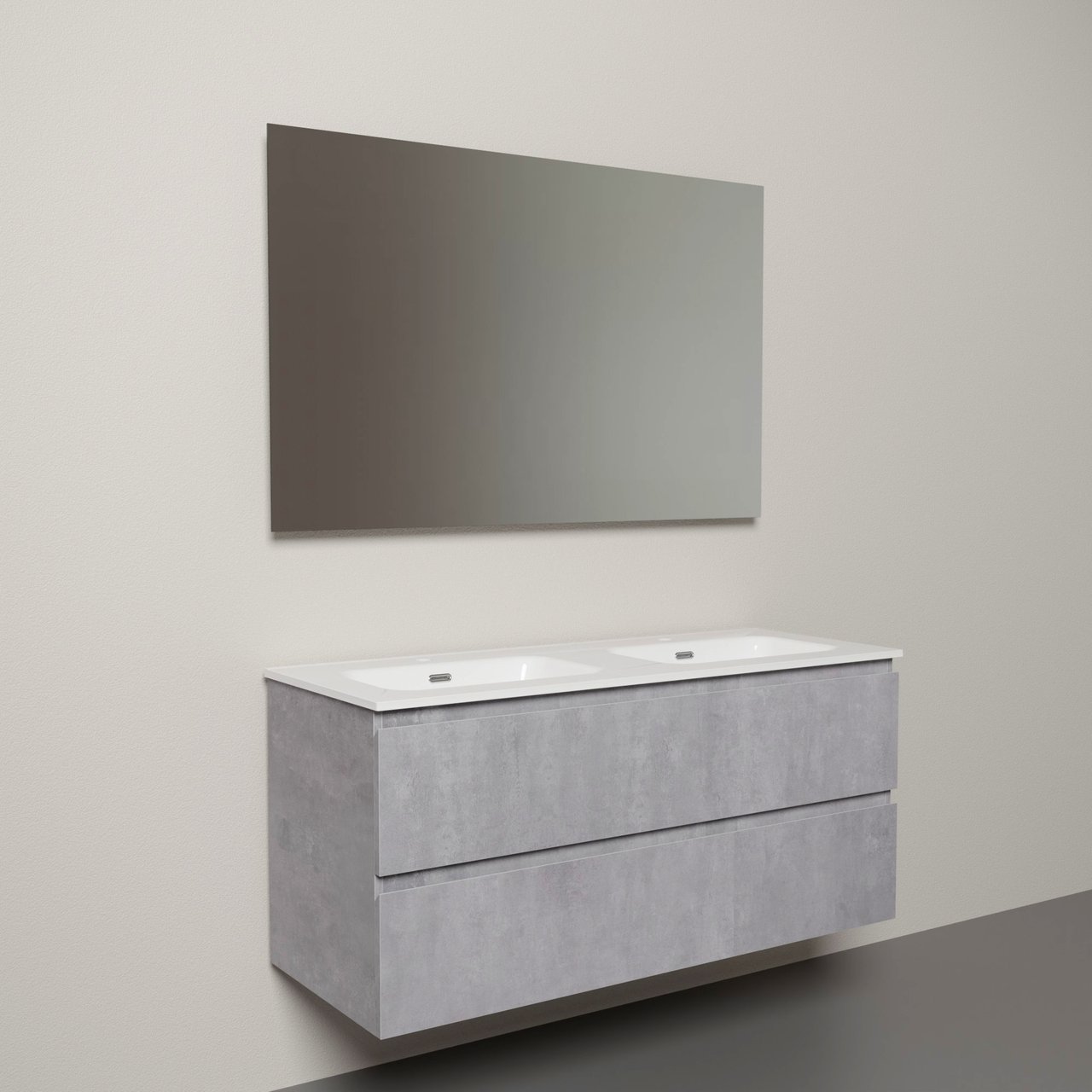 Linie Lado badkamermeubel met Baro wastafel en spiegelkast