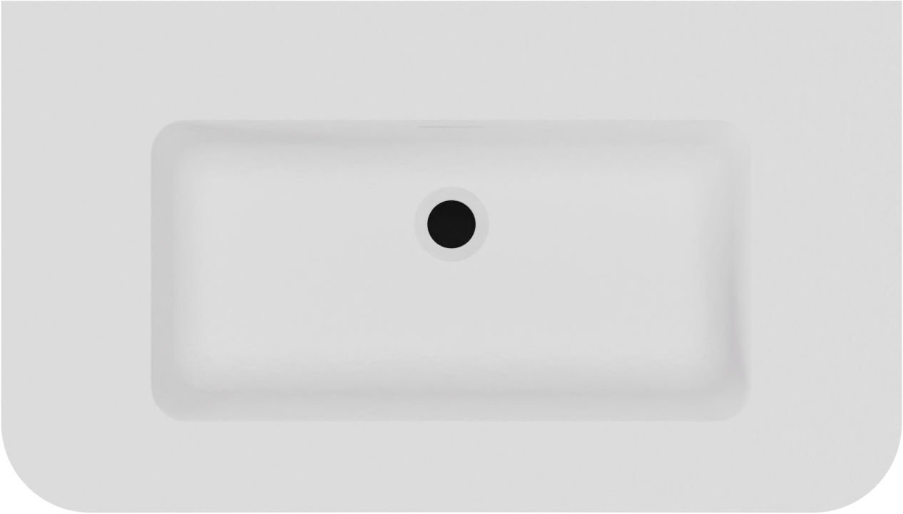 Storke Soft zwevend badmeubel 80 x 46 cm Sand mat met Mata Soft enkele wastafel in solid surface mat wit, Verticale symmetrische rechte ribbel