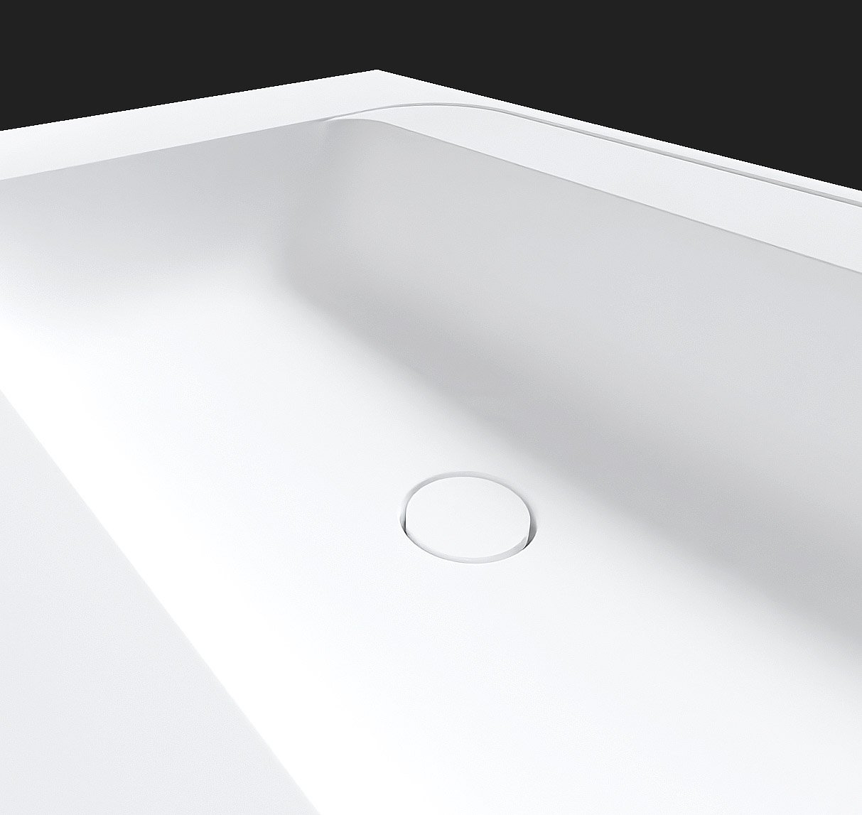 Balmani Tablo Strada dubbele wastafel matte composietmarmer (wit) 180 x 55 cm