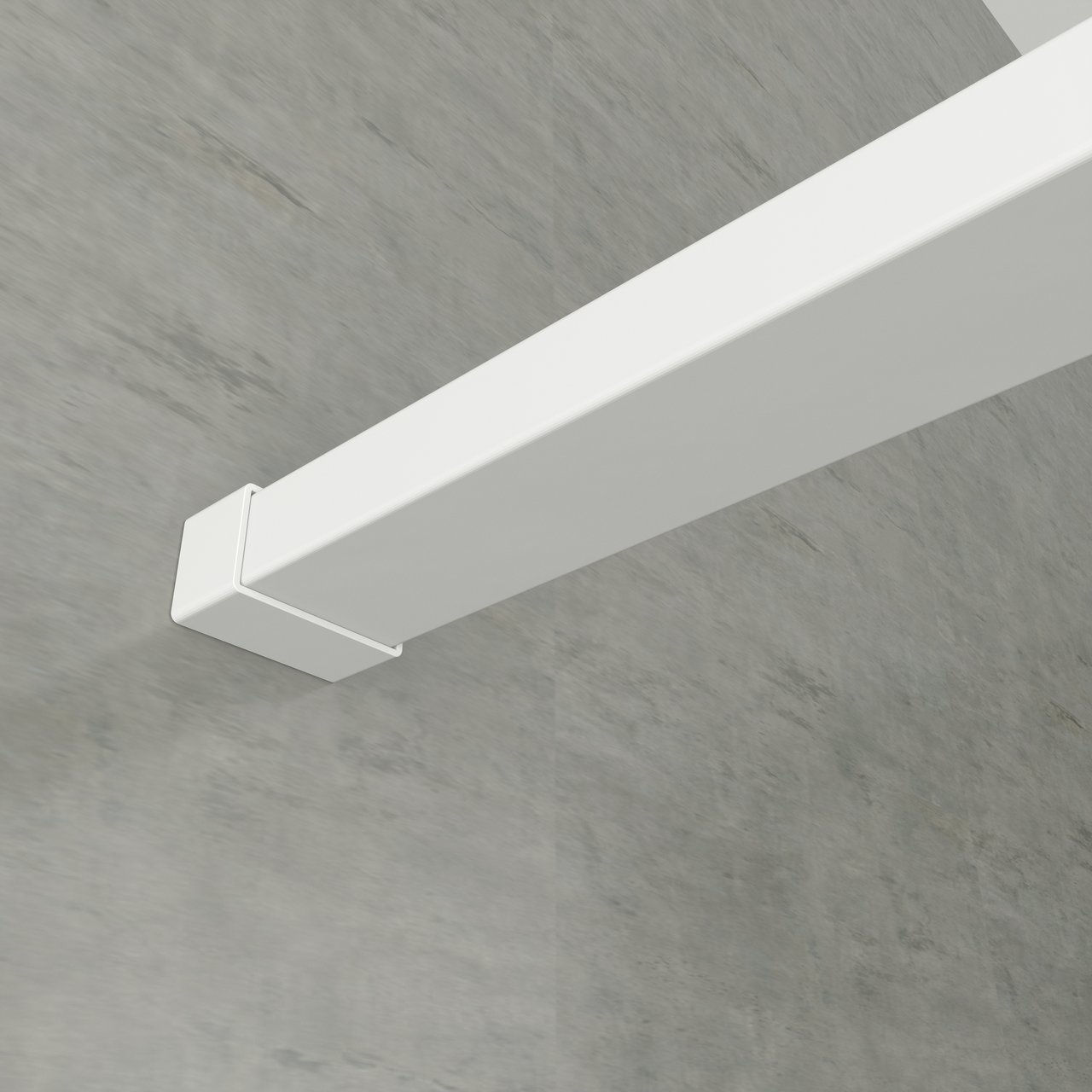 Balmani Framed douche à l'italienne 120 x 210 cm verre transparent profil blanc mat