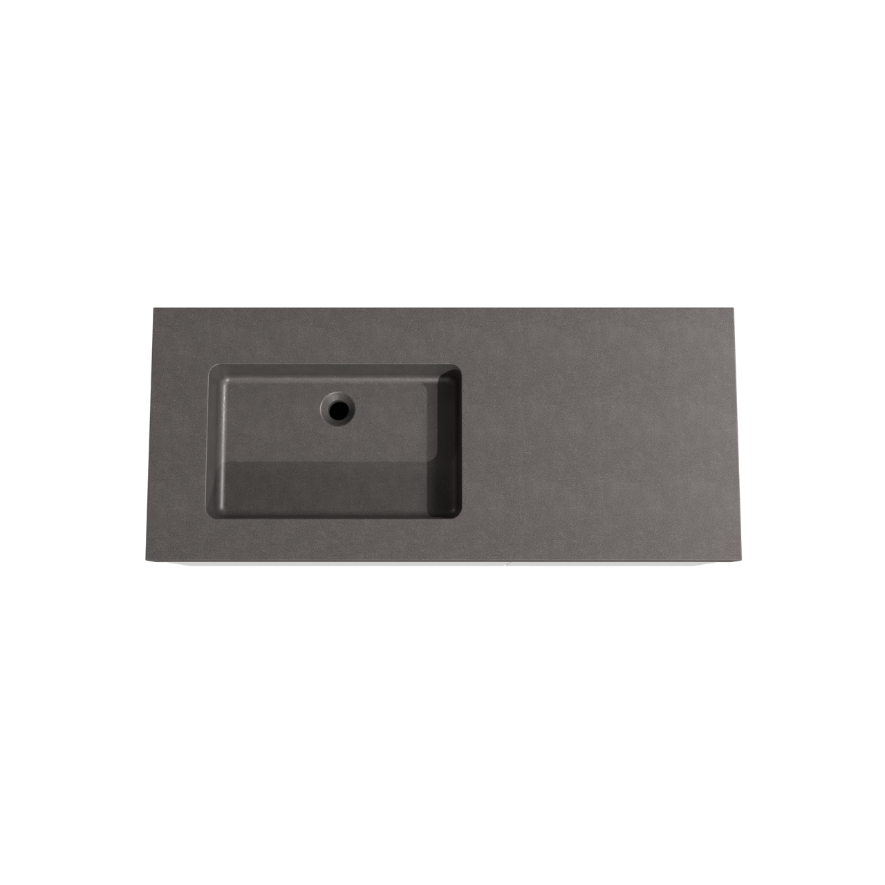 Storke Edge zwevend badkamermeubel 120 x 52 cm mat wit met Scuro High asymmetrisch linkse wastafel in kwarts mat zwart