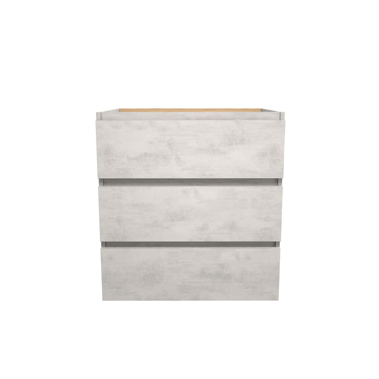 Balmani Lucida meuble sous-lavabo a poser 75 x 55 cm béton gris argent 3 tiroirs