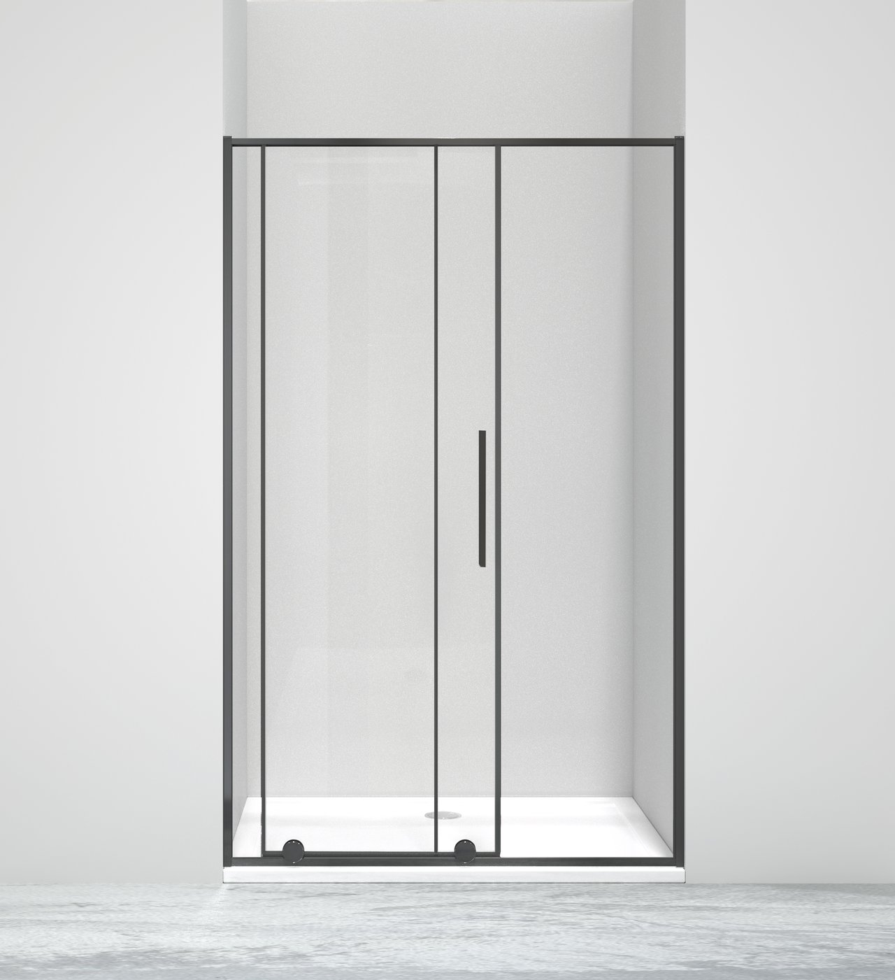 Luca Varess Morano porte coulissante 120 x 190 cm verre transparent profil noir mat