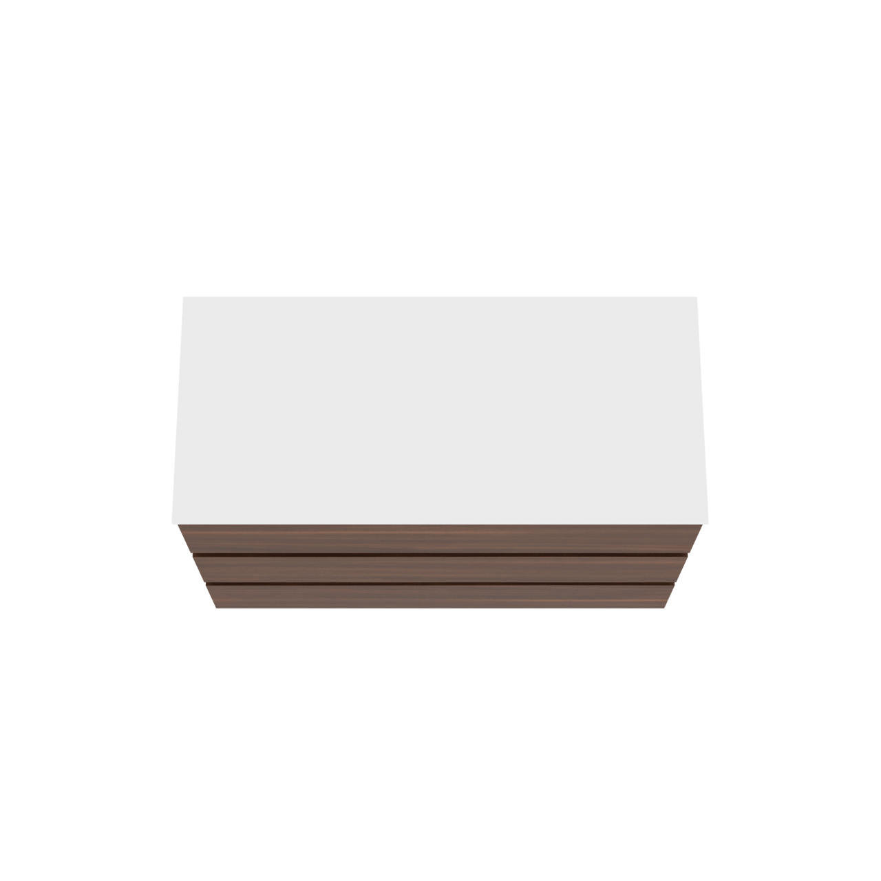 Balmani Lucida meuble salle de bains à poser 120 x 55 cm noyer américain avec Stretto tablette simple ou double en solid surface blanc mat