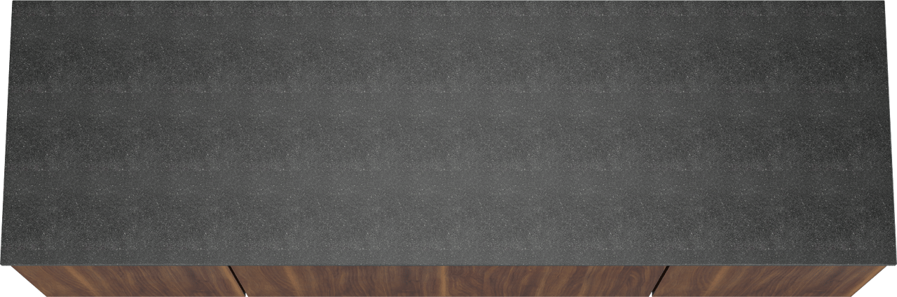 Balmani Sfera meuble salle de bains suspendu 180 x 55 cm noyer américain avec Stretto tablette simple ou double en granit noir