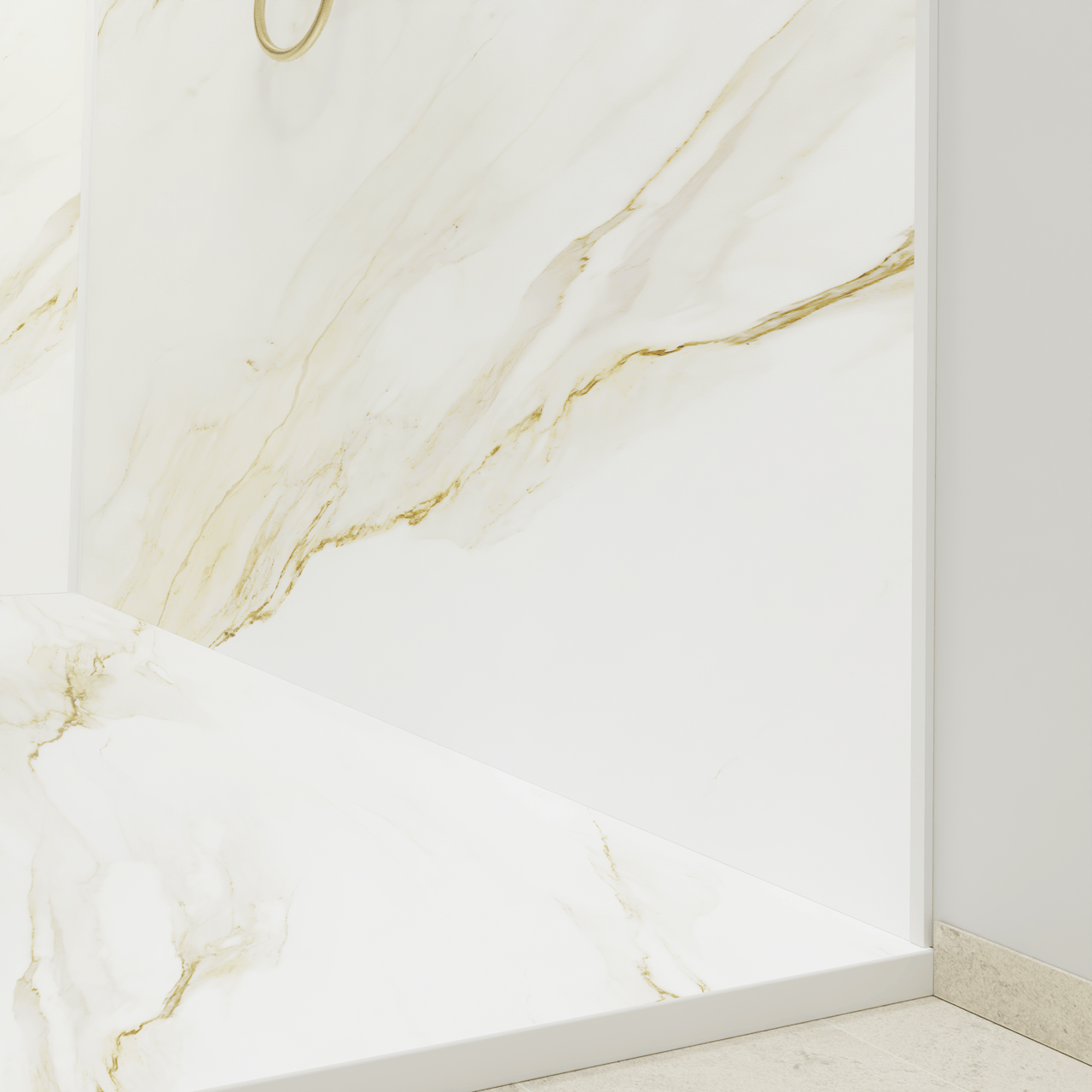 Luca Varess Suite douchebak 120 x 90 cm composietmarmer Marble Gold 