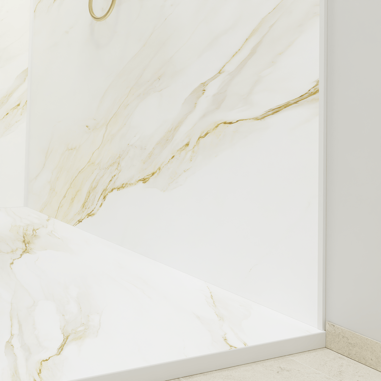Luca Varess Suite receveur de douche 120 x 90 cm marbre composite Marble Gold