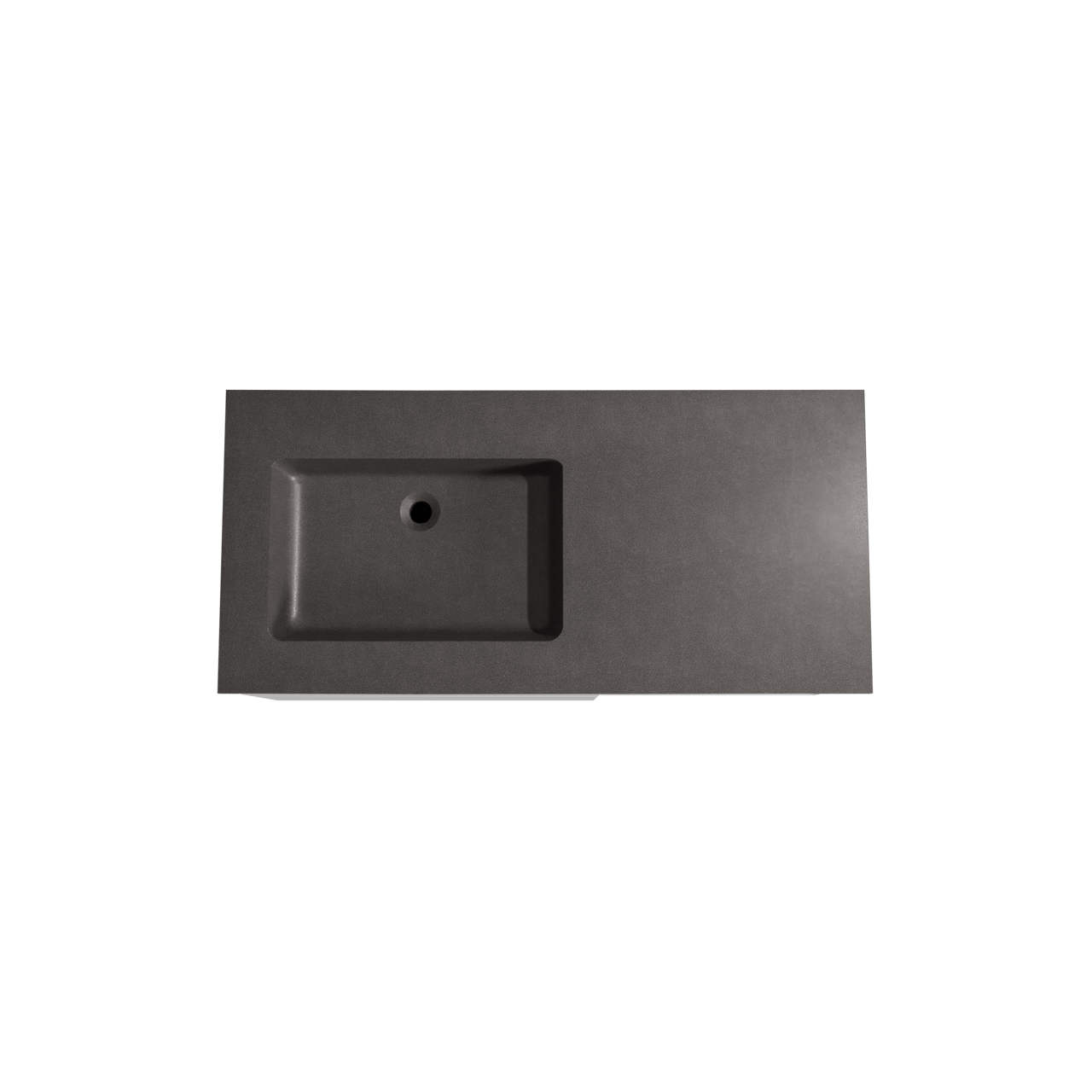 Storke Edge zwevend badmeubel 110 x 52 cm hoogglans wit met Scuro asymmetrisch linkse wastafel in kwarts mat zwart