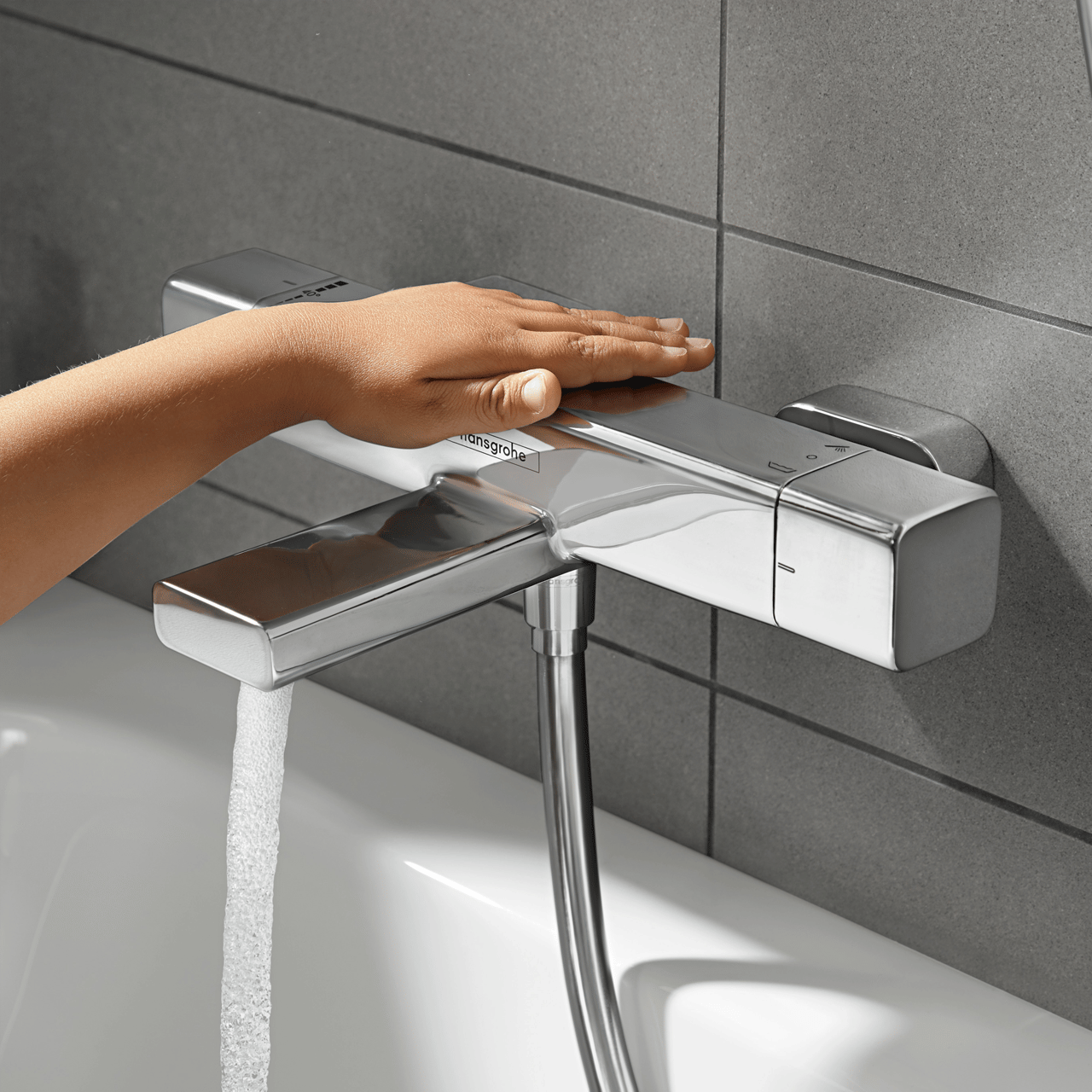 Hansgrohe Ecostat E Coolcontact robinet baignoire thermostatique Chrome Brillant