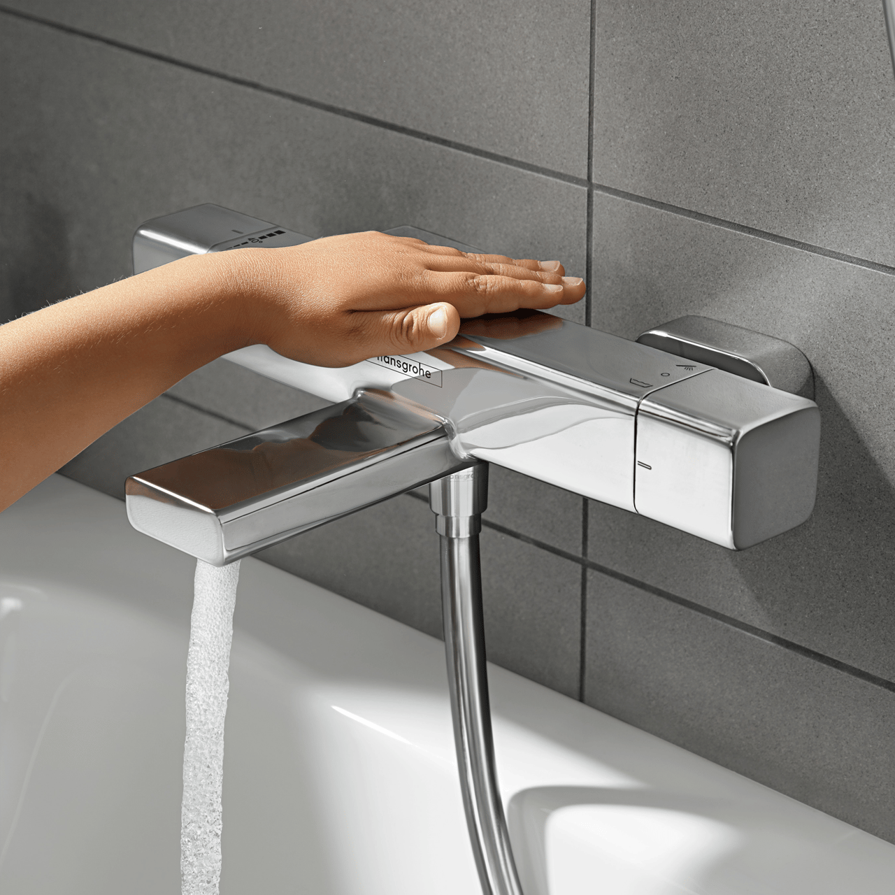 Hansgrohe Ecostat E Coolcontact Thermostat-Badewannenarmatur: Chrom Glänzend