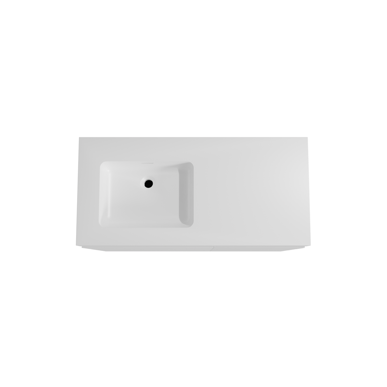 Storke Edge staand badmeubel 110 x 52 cm mat wit met Mata High asymmetrisch linkse wastafel in solid surface mat wit