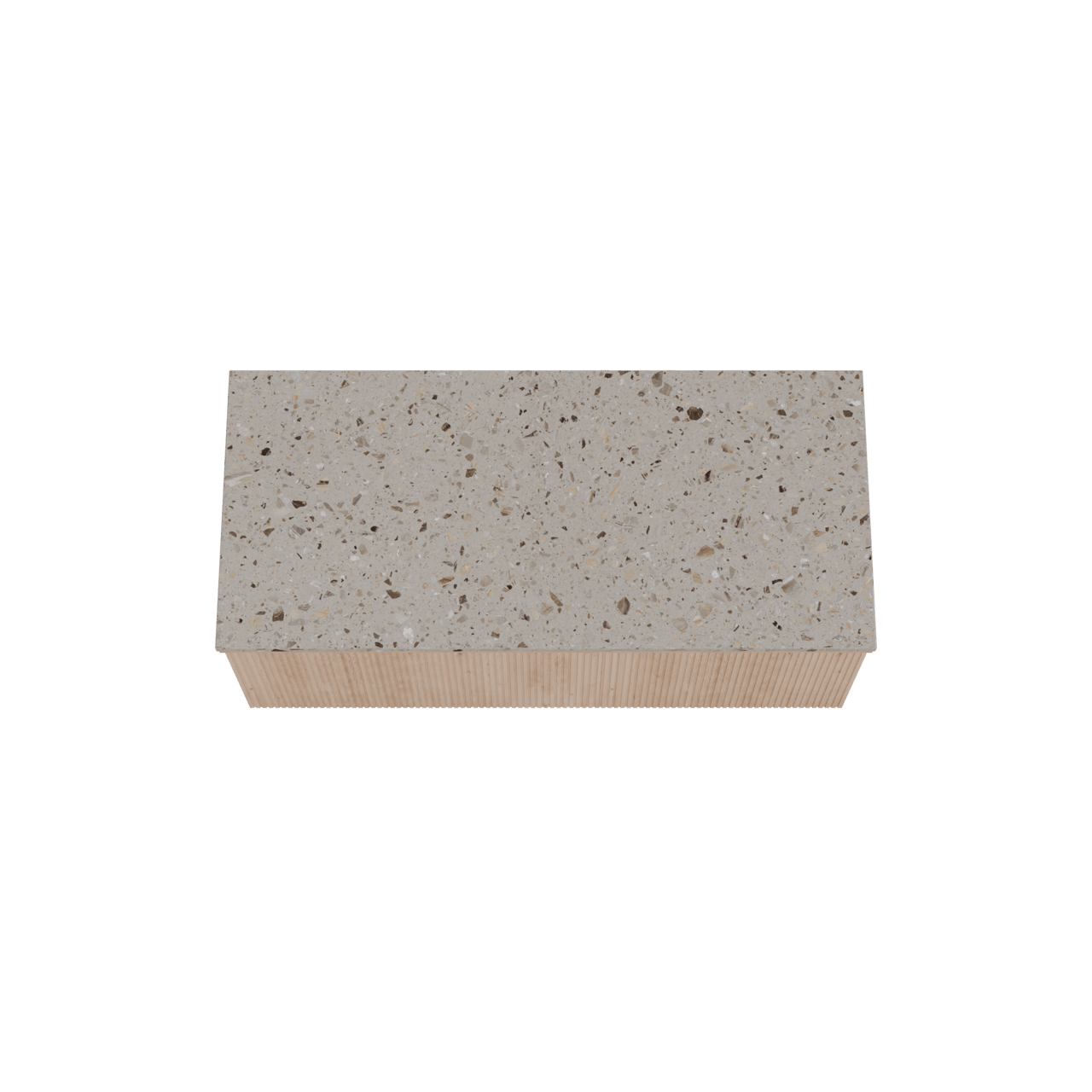 Balmani Forma meuble salle de bains suspendu 120 x 55 cm chêne naturel avec Stretto tablette simple ou double en terrazzo greige terrazzo, Nervure droite symétrique verticale