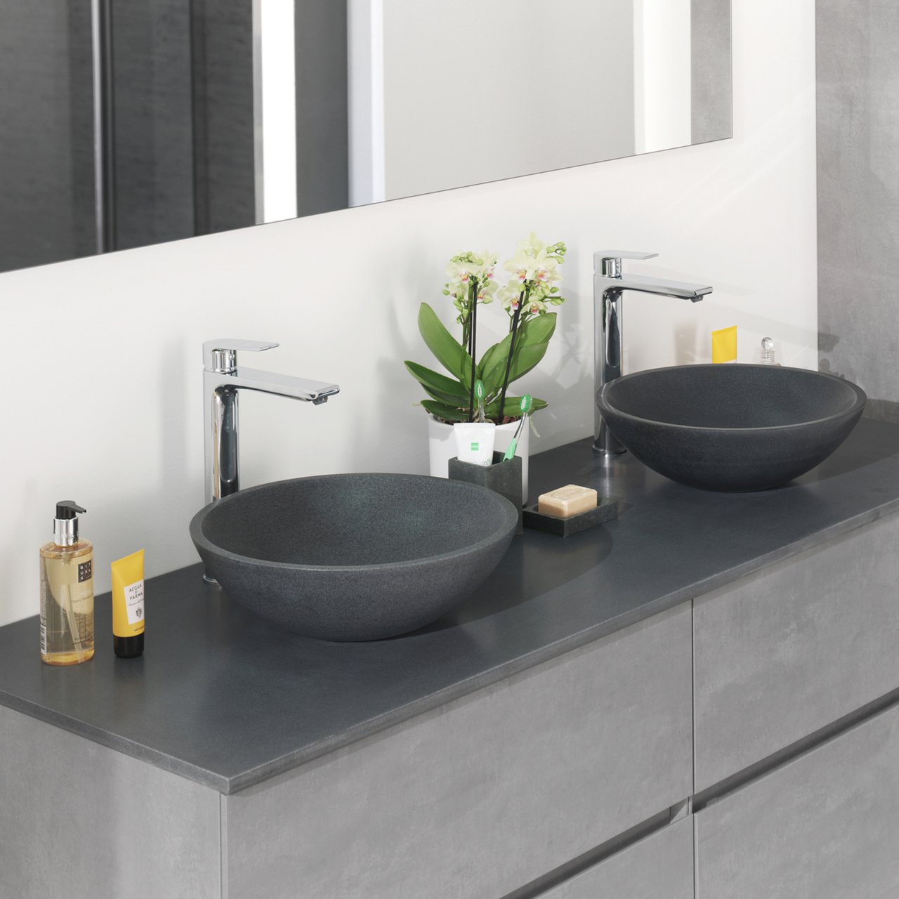 Blaufoss Jason Waschbecken Armatur: Erhöht, Chrom glänzend