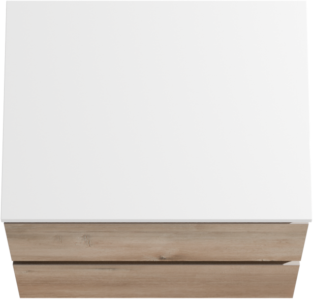 Linie Lado zwevend badmeubel 60 x 46 cm grijs eiken met Lado enkel wastafelblad in composietmarmer mat wit