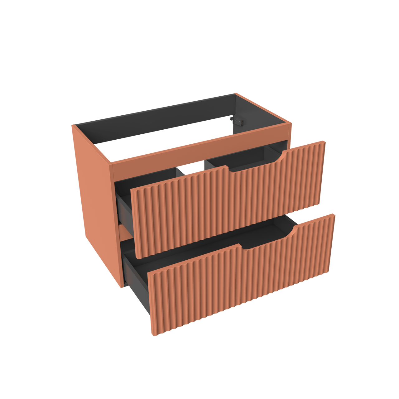 Linie Ribbo zwevende wastafelonderkast 80 x 46 cm cotto 2 lades