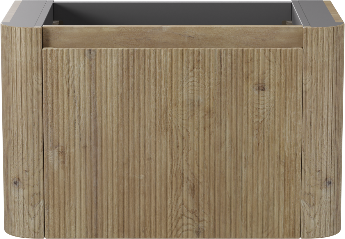 Storke Soft  hängendes möbelstück Waschtischunterschränke 80 x 46 cm Eiche rau 2 Schubladen Vert. Sym. Rippe