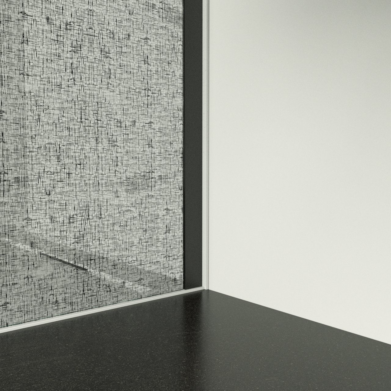 Balmani Modular Walk-In-Dusche 80 x 200 cm, Leinen schwarz Glas , Profil schwarz matt