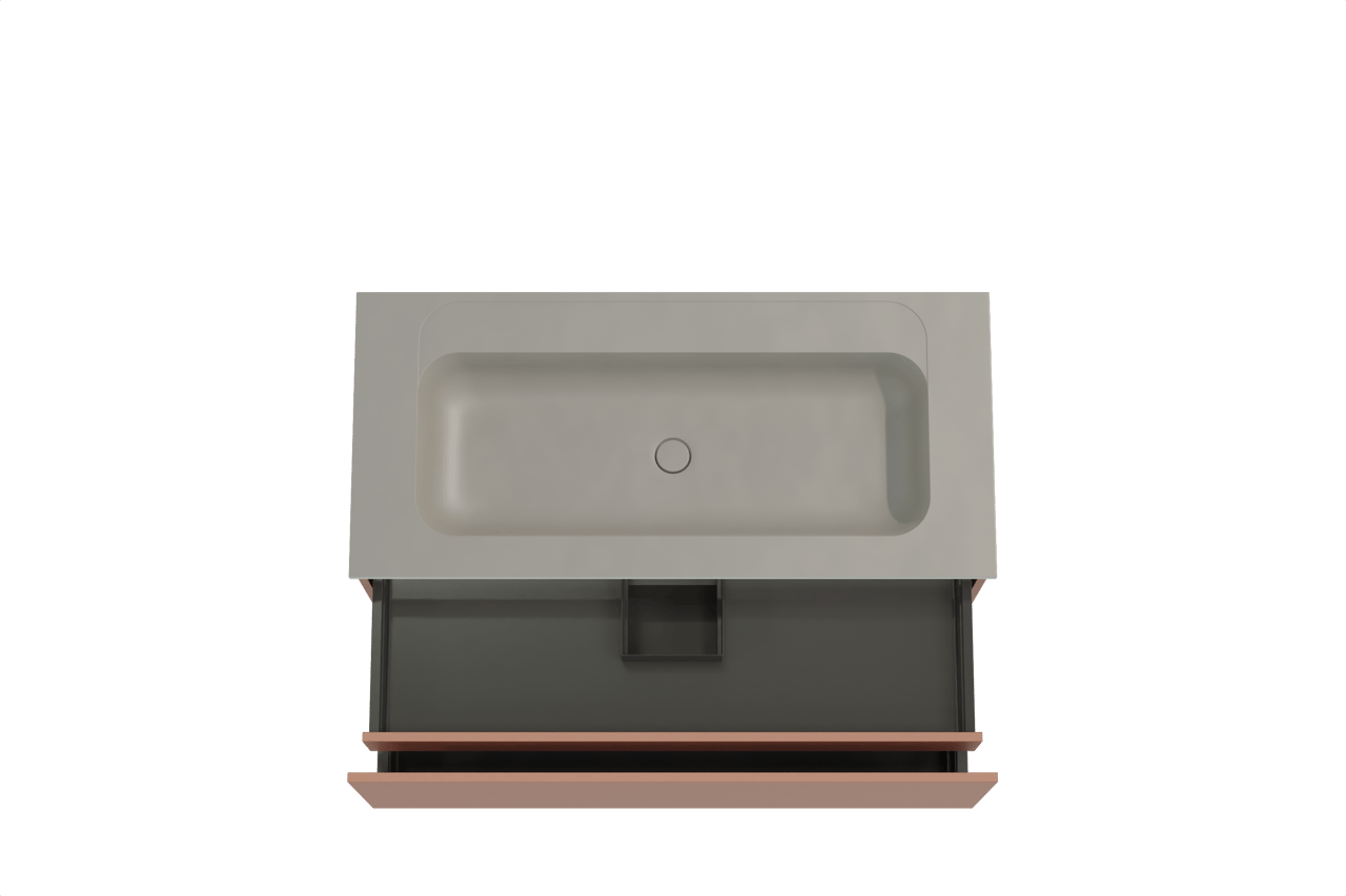 Balmani Sfera meuble salle de bains suspendu 120 x 55 cm cotto avec Tablo Strada lavabo simple pour 2 trous de robinet en marbre composite soie grise