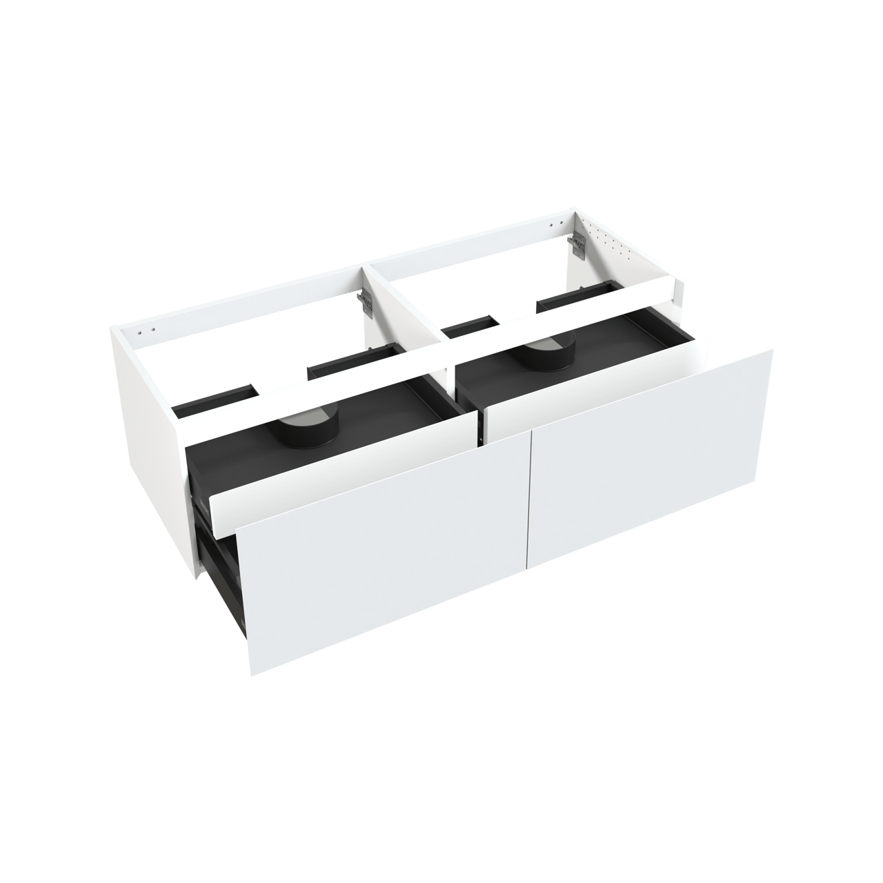 Balmani Idra hängender Waschbeckenunterschrank: 150 x 55 cm, Weiß matt, 4 Schubladen