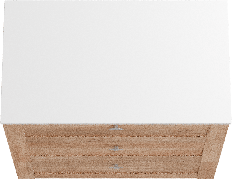 Linie Classo freistehendes Möbelstück Set: 80 x 46 cm, Naturbelassene Eiche, mit Lado Einzel Waschtischplatte, Marmorkomposit Weiß matt