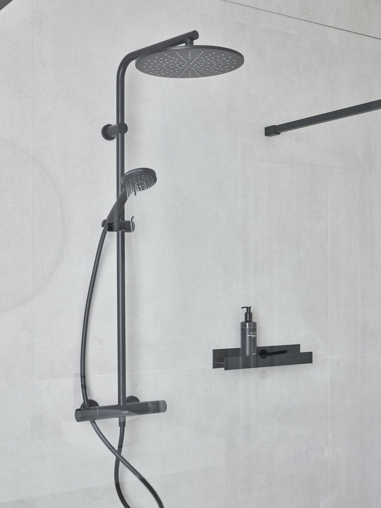 Blaufoss Round 300 colonne de douche de pluie mitigeur thermostatique noir mat