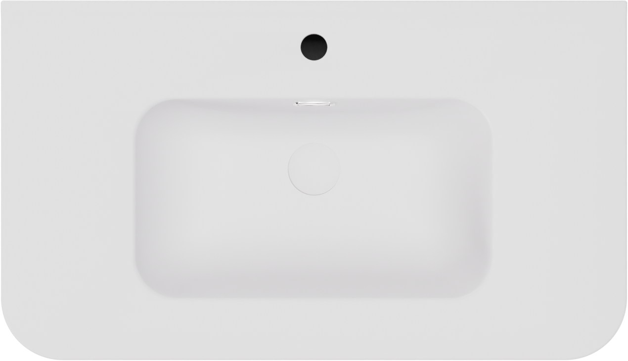 Storke Soft hängendes Möbelstück Set: 80 x 46 cm, Eiche rau, mit Kera Soft Einzelwaschtisch Keramik Weiβ matt