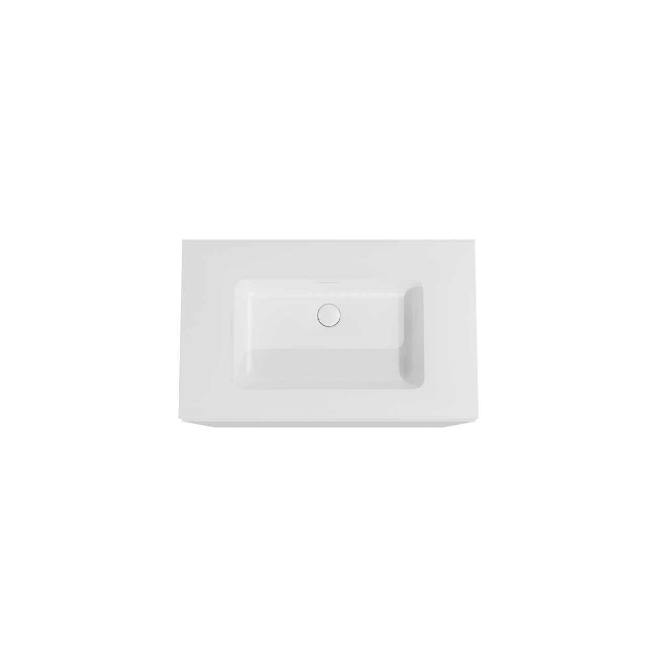 Storke Edge staand badkamermeubel 85 x 52 cm mat wit met Mata enkele wastafel in solid surface mat wit