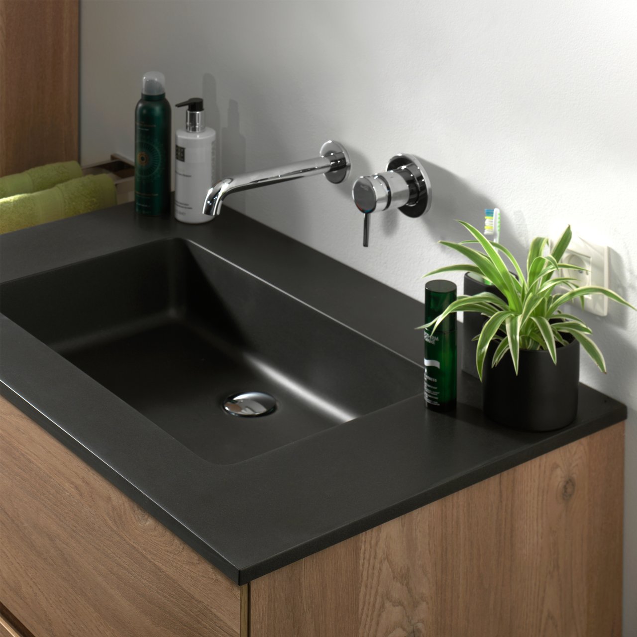 Blaufoss Round Unterputz-Waschbecken Armatur: Chrom glänzend, Einbauelement inklusive