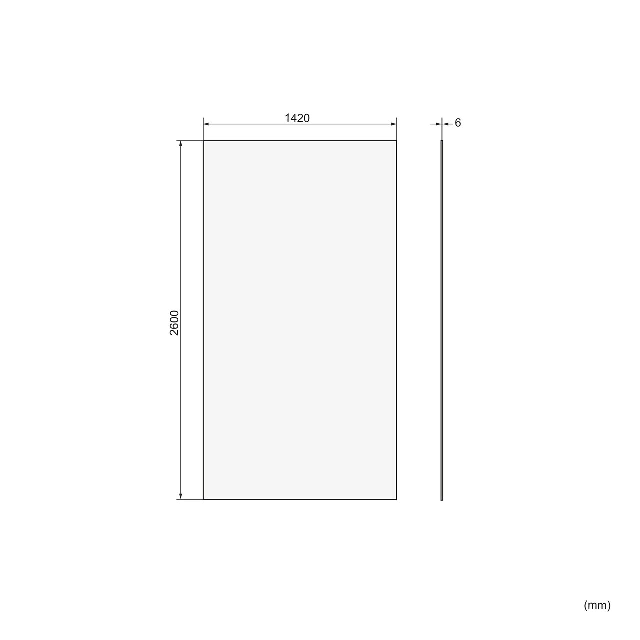 Balmani Piatto Duschrückwand: 140 x 260 cm, Solid Surface, Weiß matt
