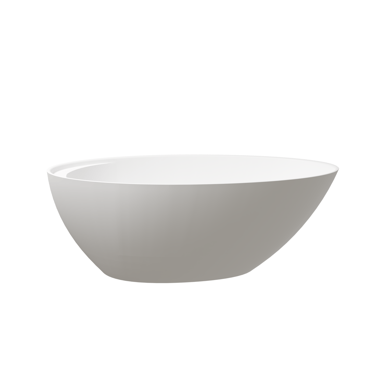 Balmani Colea Freistehende Badewanne 160 x 86 cm solid surface weiß matt mit integrierte Ablage