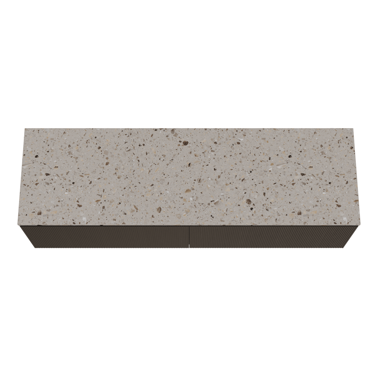 Balmani Fila meuble salle de bains suspendu 180 x 55 cm chêne noir avec Stretto tablette simple ou double en terrazzo greige terrazzo, Nervure droite symétrique verticale