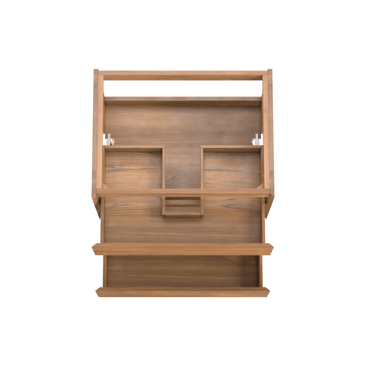 Balmani Mitra hängender Waschbeckenunterschrank: 75 x 55 cm, Teak, 2 Schubladen