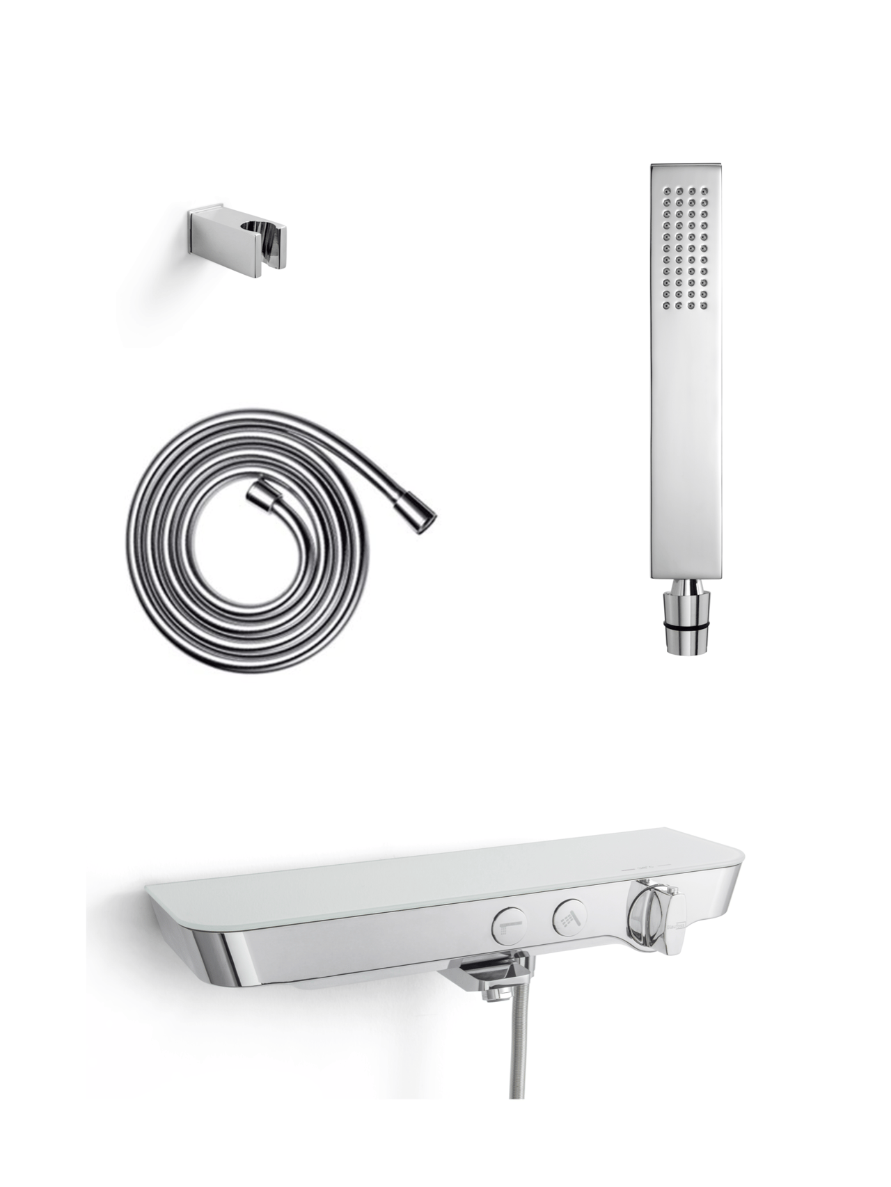 Blaufoss Dreamblade robinet baignoire robinet thermostatique montage mural extérieur chrome brillant