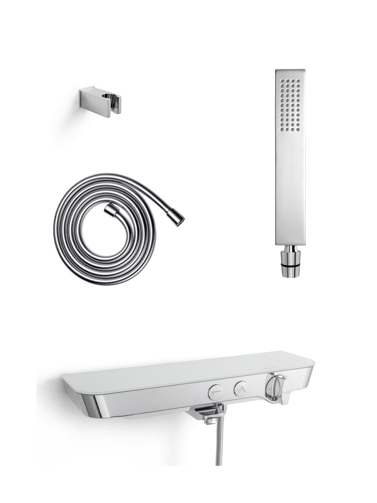 Blaufoss Dreamblade robinet baignoire robinet thermostatique montage mural extérieur chrome brillant