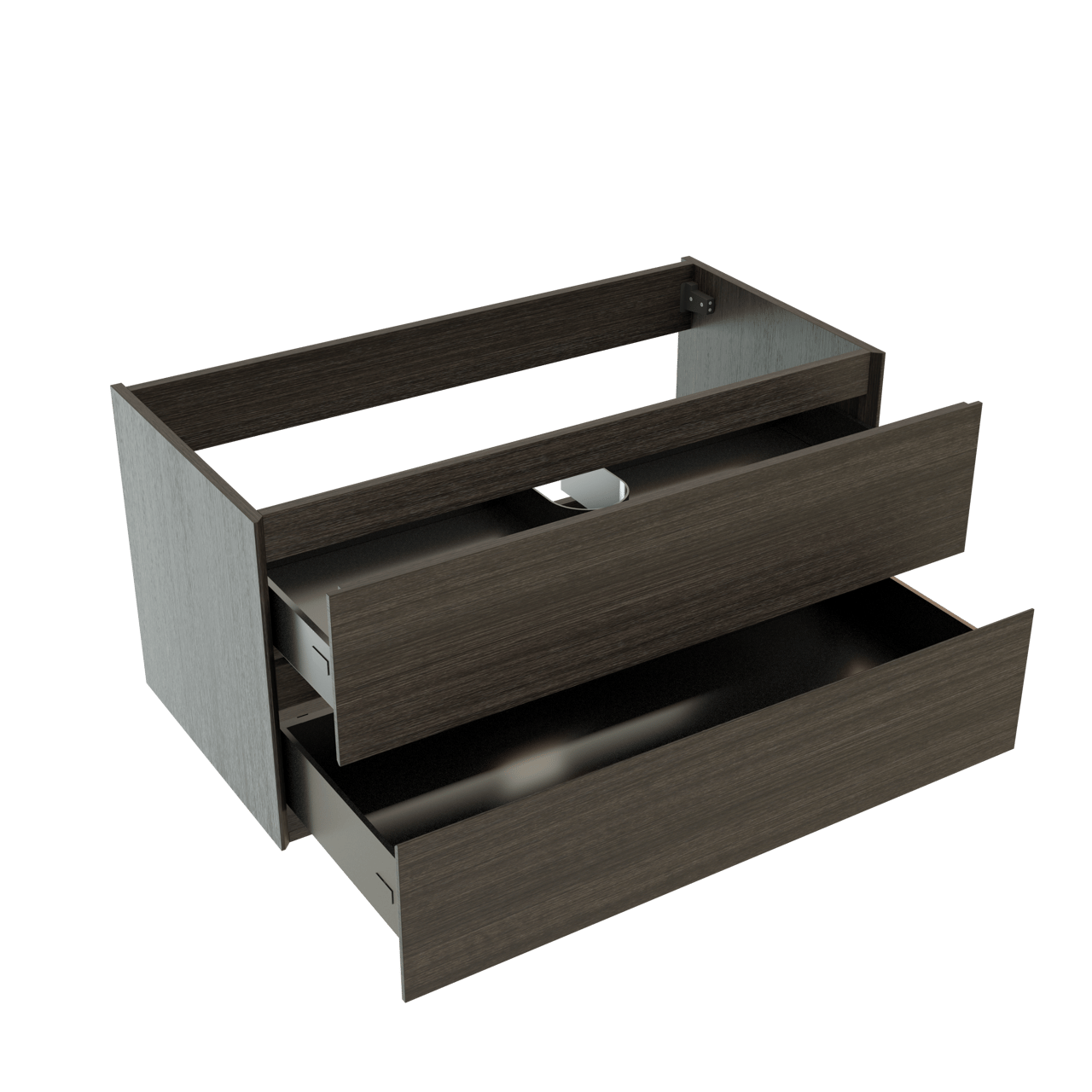 Storke Edge zwevende wastafelonderkast 105 x 52 cm donkere eiken 2 lades